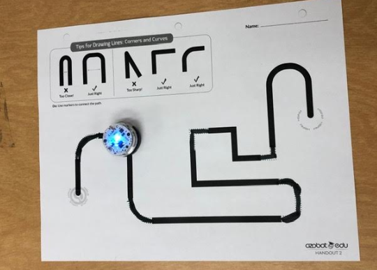 Miss Ezard's class codes, creates and connects using Ozobots.