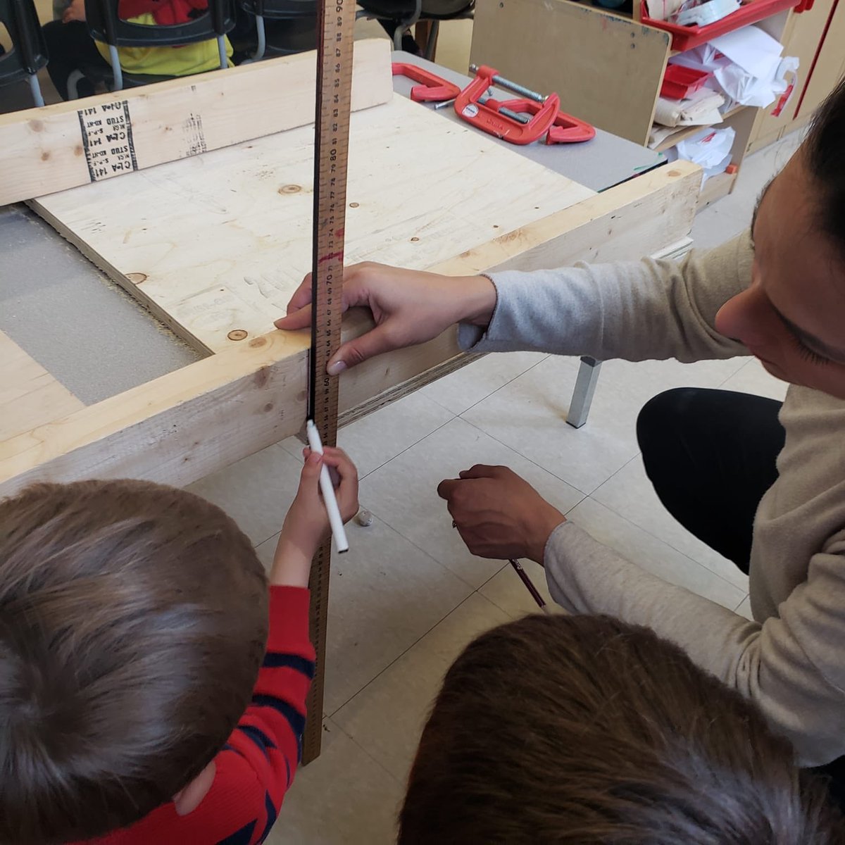 bigideasinFDK's tweet photo. Just wait and see what we are busy creating as our students #measure, #saw and use #wood to make something awesome! #STEAM #waterinquiry @AllenbyPS_TDSB #tdsb https://t.co/BGlGT8fEhu