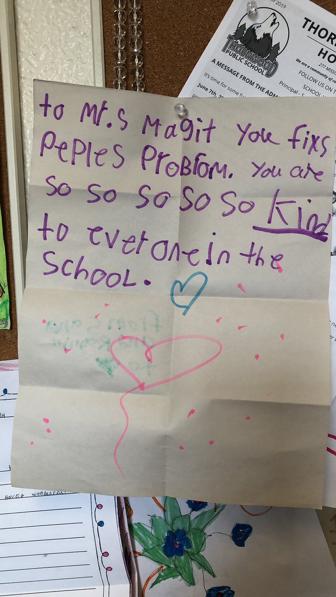 NikkiMadgett's tweet photo. Love receiving these little tokens of appreciation from our Wolves @ThornwoodPS and so excited to see writing with a purpose and such inventive spelling to get their message across. #TPSWolfpack Spirit! https://t.co/OGUlBSwcFw