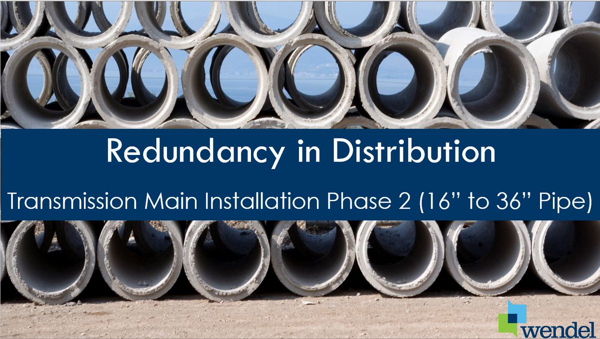 WendelCompanies's tweet photo. Join Lauren Glose Friday, May 17th @ 8am at the @APWAMidAtlantic Chapter's 61st APWA WRX Conference in #Norfolk, VA.  Lauren will be presenting on "Redundancy in Distribution: Transmission Main Installation Phase 2 (16" to 36" Pipe)" #resiliency #water #ThinkWaterThinkWendel https://t.co/sx9t7xv07W