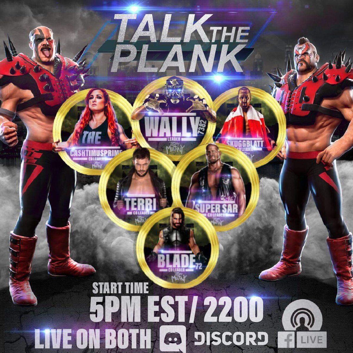 MutinyTeam's tweet photo. Tune into Discord and Facebook live as we have our FIRST ever "Talk the Plank" - where we will go over tips, strategies and some friendly banter before the feud! This Friday at 5:00PM EST/2200

#teammutiny #wwechampions
@lovemyangel59  @iamlouisjames  @Blade_in_exile https://t.co/C6cDqfcj6S