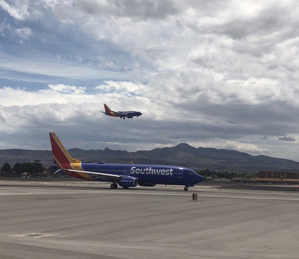 AirportOpsAdam's tweet photo. Fun with ground delay, part 2. @LASairport roll call: @AmericanAir @WestJet @SouthwestAir @VivaAerobus @interjet #Aviation #Airports #Airlines #Vegas #LAS #RollCall https://t.co/c34VRY4bU2