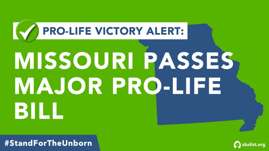 sbaprolife's tweet photo. [THEAD] #ProLife Victory Alert: Missouri passes landmark law to protect unborn children #MOleg #StandForTheUnborn [1/6] https://t.co/P5MZi6nSgx
