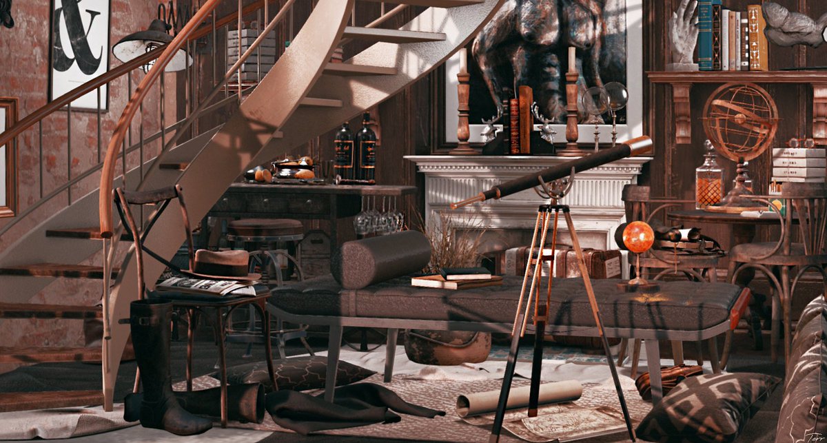 FHoorenbeek's tweet image. Simply breathtaking, this stunning image by one of our talented bloggers Terr Jeda Gvlore - featuring our (soon to be released) mid-century daybed! 😍Check our Terrs blog for all the credits ▶️ bit.ly/2w3WgE4 #SecondLife #DutchieSL
