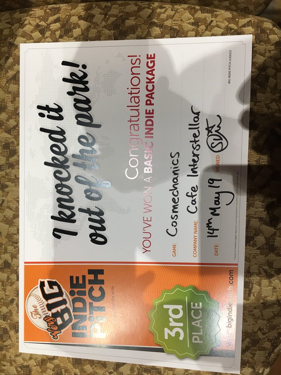 Huge thanks to <a href="/PGConnects/">Pocket Gamer Connects</a> and <a href="/AIE_USA/">AIE USA</a> for letting us preview Cosmechanics earlier this week, and to everyone who played our game! We are all very excited to move forward with all of the great feedback we received. 
#PGConnects #3rdPlace