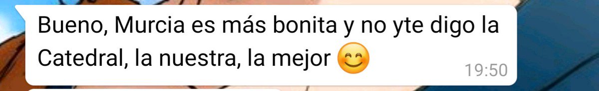 Selfegor's tweet photo. Típica frase de murciano/a cuando se va de turismo y me preguntas que tal su destino. By mi madre #Murcia #notypical https://t.co/OYCwh1J9Ba