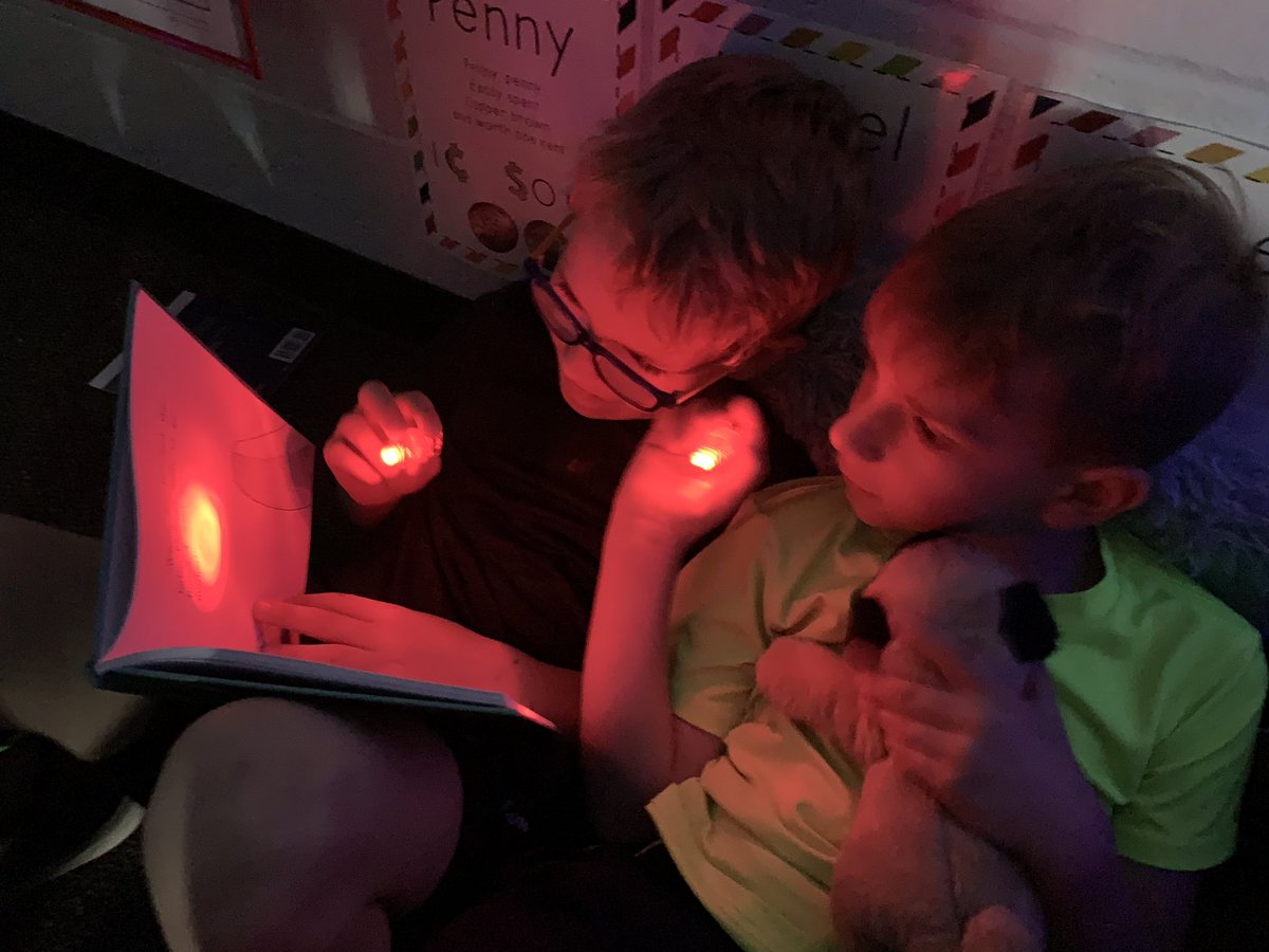 MrsShieldGR's tweet photo. Flashlight Friday (a day early!) 🔦📚@GRGator #grgators #readingisfun https://t.co/9LfxtcA0nJ