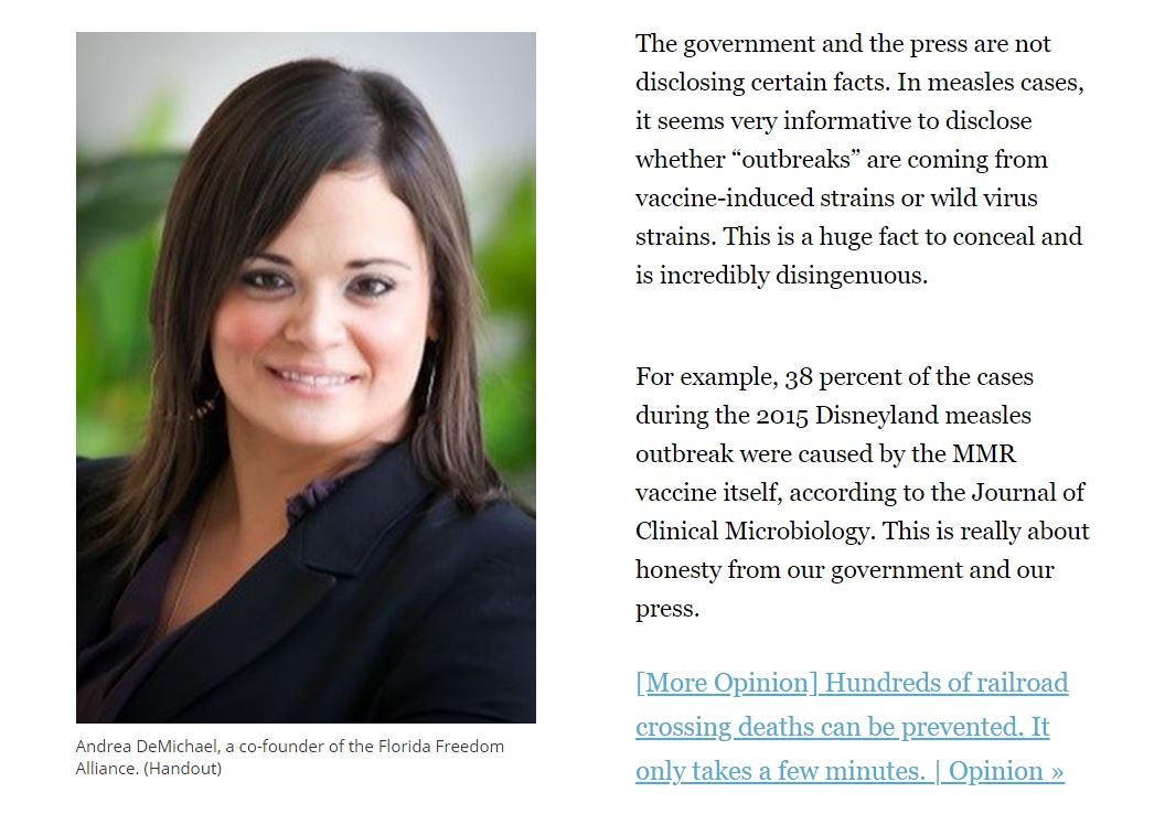 FLFreedomAll's tweet photo. Special thanks to the South Florida @SunSentinel for allowing the Florida Freedom Alliance to set the record straight regarding the "measles outbreak" hysteria. https://t.co/2Eteng6zfA @ChildrensHD @realDonaldTrump @GovRonDeSantis https://t.co/KkTFH4g0AK