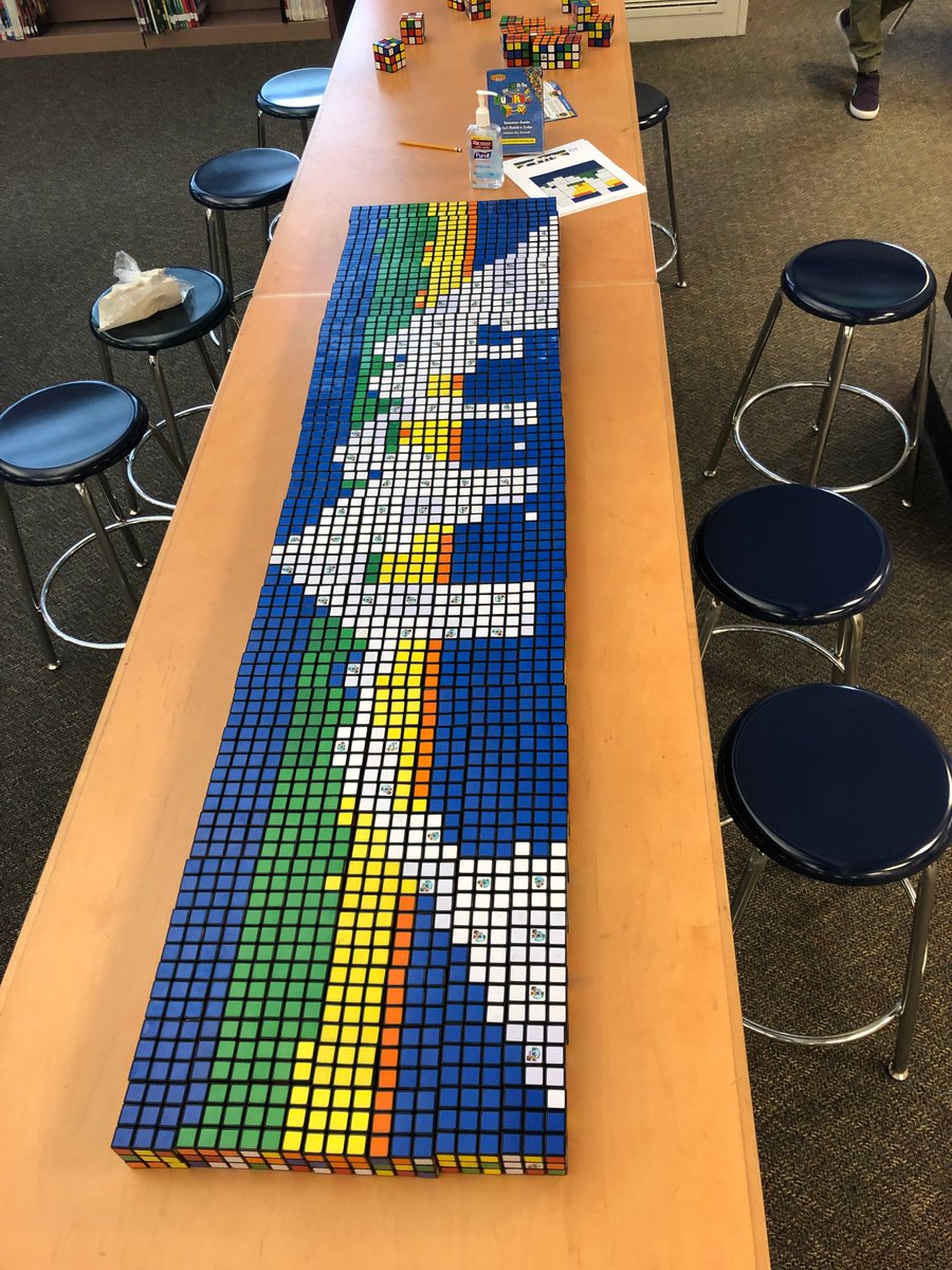 WebberMS's tweet photo. We've been busy! Ss are completing a minimum of one @YouCanDoTheCube mosaic/day! @nuggets Denver skyline @RHCPchad asterisk @Marvel @Avengers logo @MarvelStudios #TheWebberWay #WebberMakes https://t.co/W1VPrmRdIJ