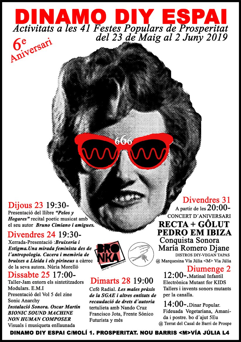 Yeah ! ja tenim la programació d´activitats durant les festes populars de #prosperitat d´enguany. i a més la dinamo fa Sis anys, Sis, Sis🤟Veniu a festejar-ho amb nosaltres. Ens veiem als carrers.