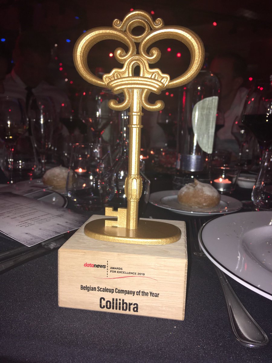 collibra's tweet photo. We were honored to be recognized as the 2019 Belgian Scaleup Company of the Year at the #DataNewsAwards this evening in Brussels. #collibra #futureofdata #datagovernance https://t.co/Lfb03eu3xe