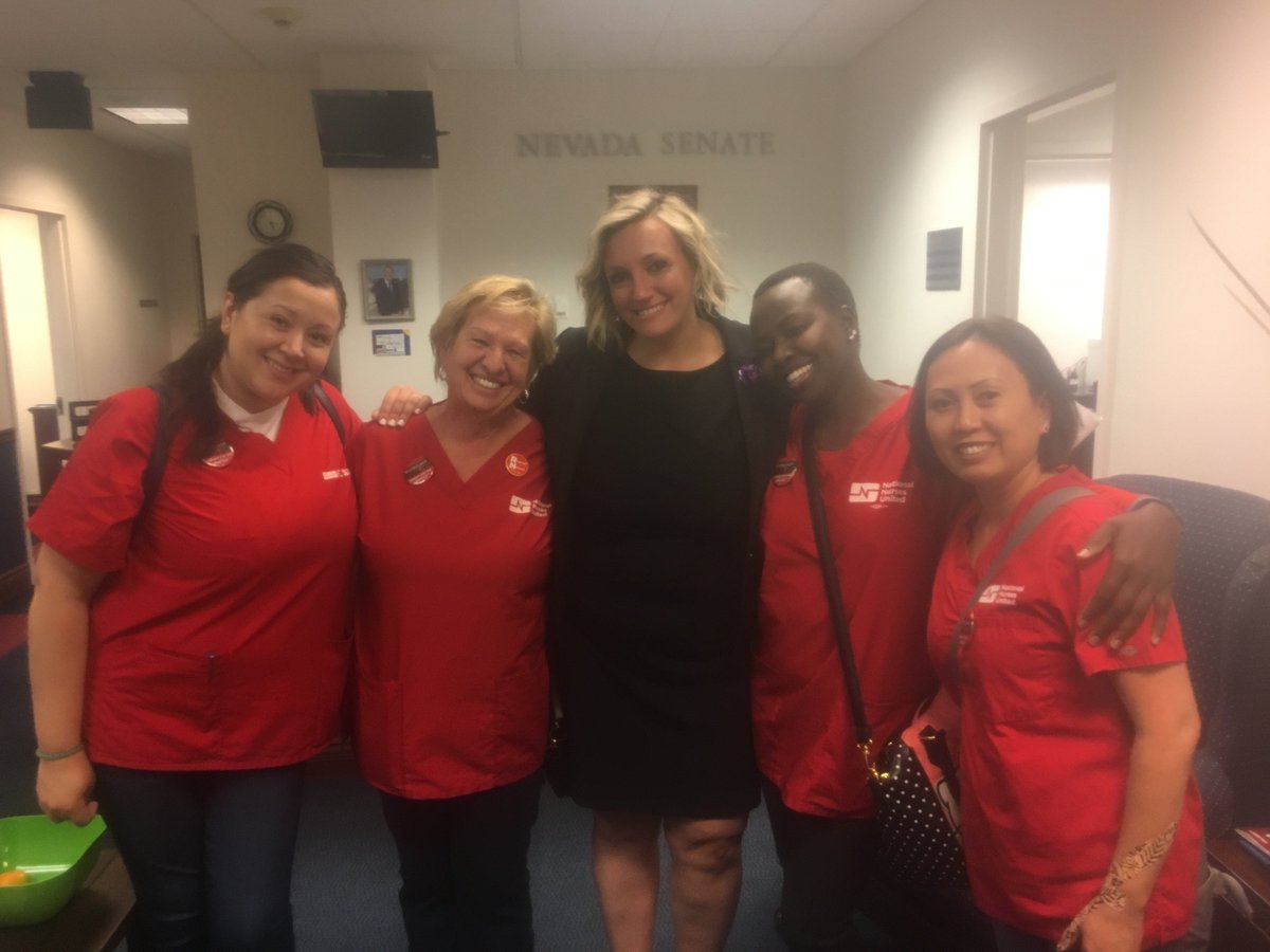 NationalNurses's tweet photo. Union nurses lobbied NV state senators to support workplace violence prevention legislation.
Sen. Marcia Washington has confirmed her full support of #AB348! 🙌
RNs are counting on her colleagues to do the same --> @Nicole4Nevada, @MoDenisNV, @Ohrenschall4NV, @rattijulia #NVLeg https://t.co/dkNxrrR0ZK