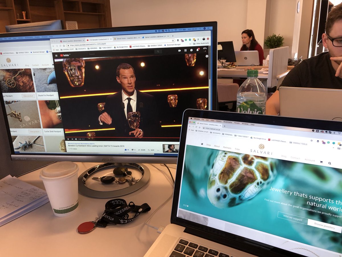 Heartfelt congratulations to Benedict Cumberbatch on winning his <a href="/BAFTA/">BAFTA</a> for best actor in a leading role that recognised his stunning performance in #PatrickMelrose - thanks also BC for choosing Salvari gorilla cufflinks and sharing their conservation message. So happy for you!