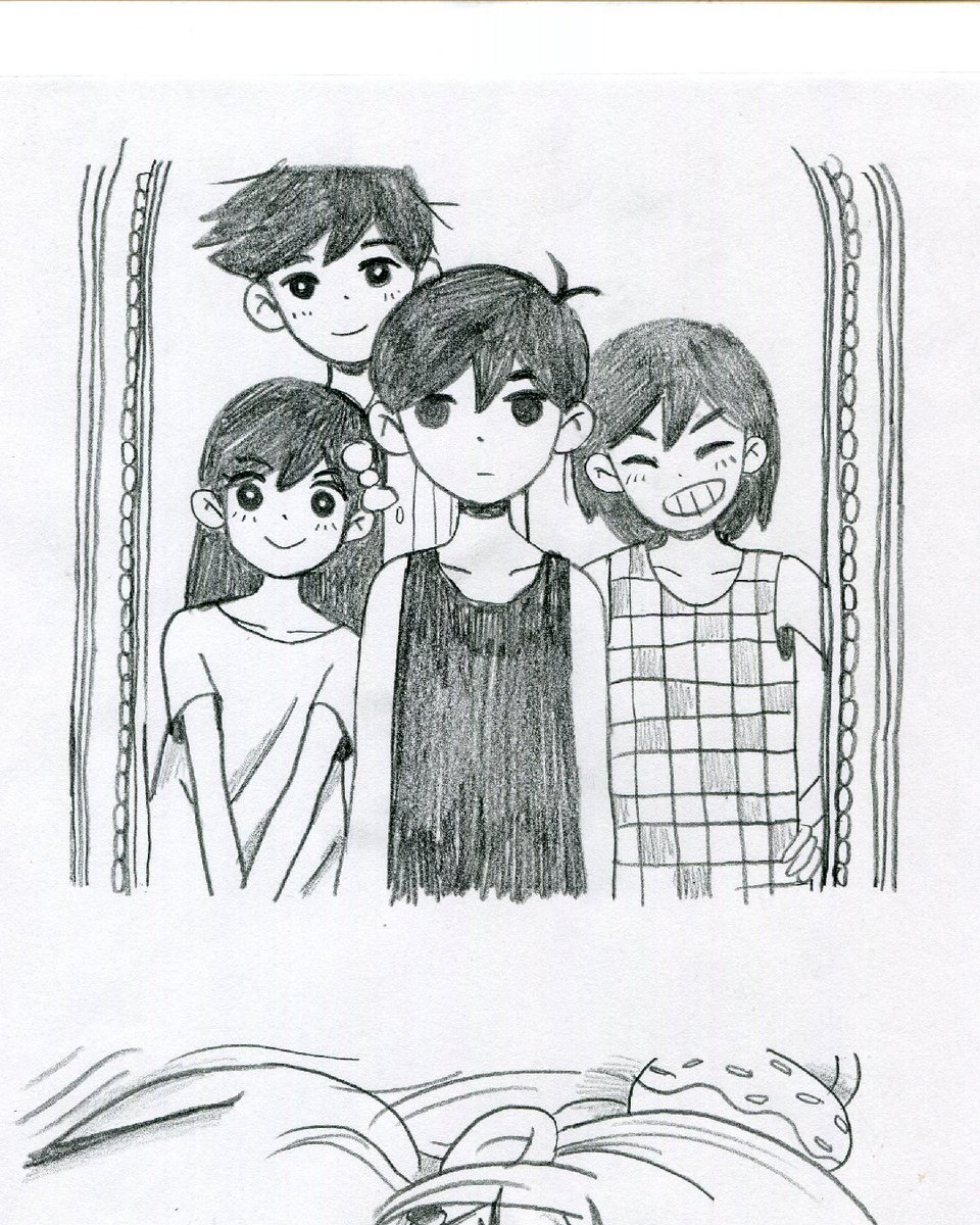 scan of the omori and friends in a mirror. mirrors are accessible in multiple parts of the world. (2016) 