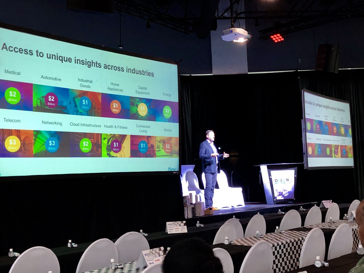 Flexintl's tweet photo. Flex has deep experience in delivering products to complex data center infrastructure" - Adam Tarnowski, Flex VP #Open19Summit #FlexCloudSolutions #CloudTogether https://t.co/cjMryNFCfW