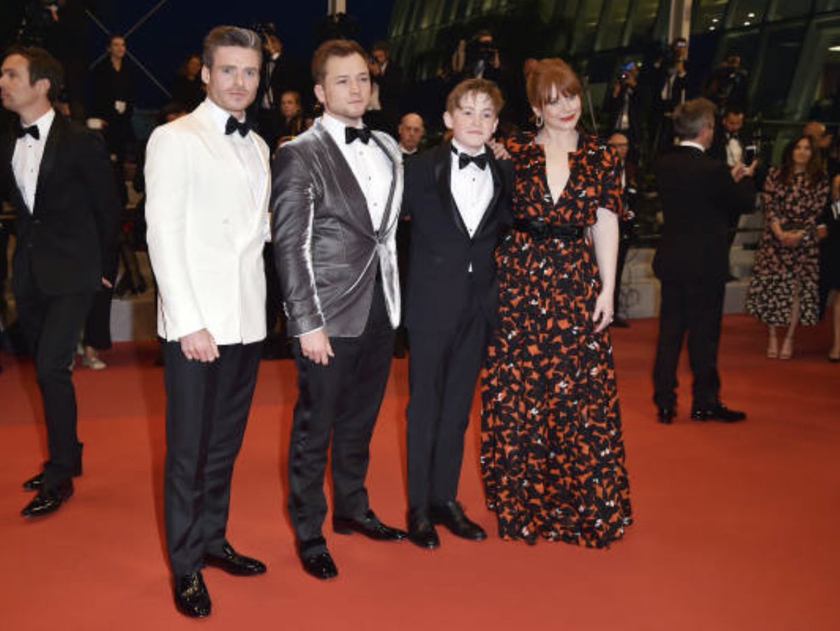 thebestofBDH's tweet photo. Richard Madden, Taron Egerton, Kit Connor and Bryce after the screening of #Rocketman during the 72nd annual Cannes Film Festival. https://t.co/3SQln0QBMw