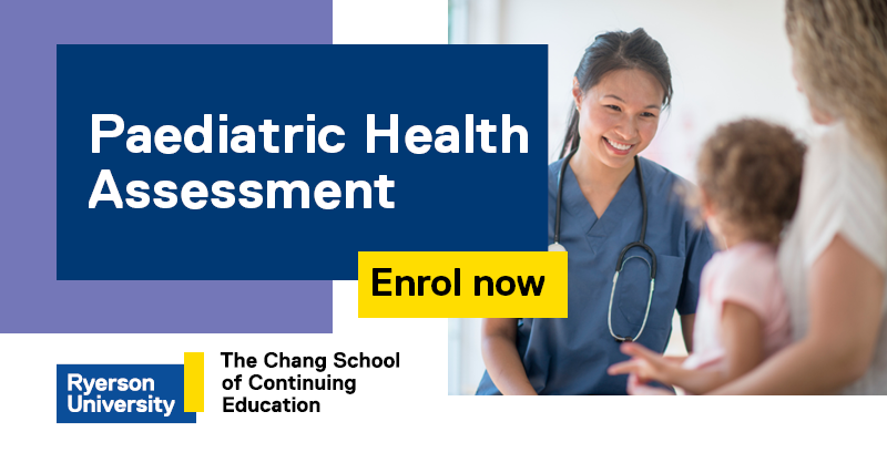 ChangSchoolTMU's tweet photo. Develop your health assessment expertise. Our course series will help you build your knowledge of #Pediatric development. Read more: https://t.co/99t8Yu4dlH @ChangNursing #Nursing https://t.co/GeyV25tIDp