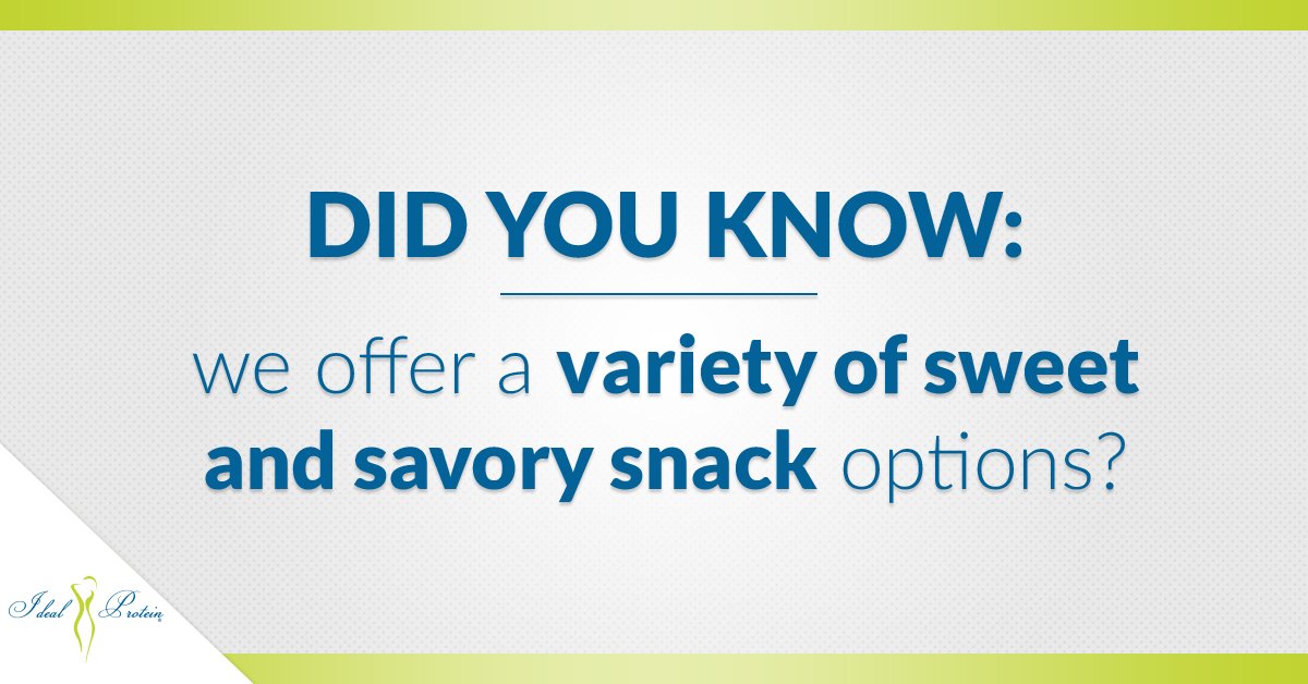 idealfreshlife's tweet photo. What's your favorite snack on the protocol? Do you prefer sweet or savory? #IdealProtein #DYK #TipsAndTricks https://t.co/hBFnag3w7G