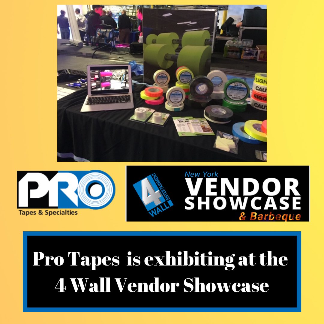 ProTapes's tweet photo. Pro Tapes is exhibiting at the @4wall Vendor Showcase today in Moonachie New Jersey! #protapes #progaff #progafftape #4wall #4wallshowcase https://t.co/c7aOTsH6x3