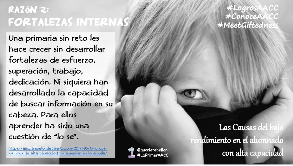 aacclarebelion's tweet photo. @PaulaFdezH @elifarmen @colectivorienta @orientagades @orientacascales @Pitagoras_AACC @AArroyomolinos @orientfuenmayor @ColegioArtica @dichosaescuela @Escu_Inclusiva @yeimmiortiz @jtoufi Otro motivo frecuente es no tener las #FortalezAACCs internas ni las estrategias de aprendizaje necesarias para afrontar sus estudios, a menudo consecuencia de la falta de reto en sus 1os años de escolaridad #LogrosAACC #ConoceAACC https://t.co/nPMVF7IE6I