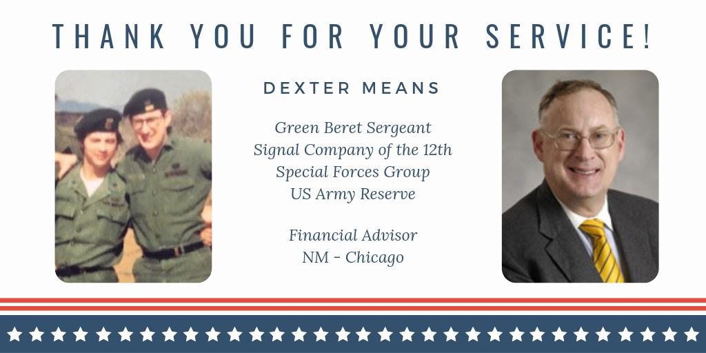 NMChi1872's tweet photo. This #MilitaryAppreciationMonth we thank NM Chicago's Dexter Means for his service to our Nation. #NMChiLeaders #WorkAtNMChicago https://t.co/mvmAFXvvC9
