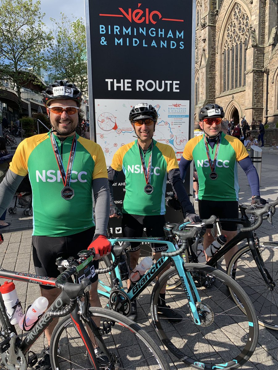 Jamalphysio's tweet photo. Velo Birmingham &amp; Midlands Completed! 100miles 5hrs 53mins 17.4mph average. #TeamNSPCC https://t.co/EYYGt2LM2N