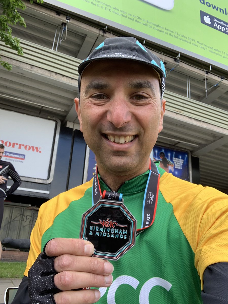 Jamalphysio's tweet photo. Velo Birmingham &amp; Midlands Completed! 100miles 5hrs 53mins 17.4mph average. #TeamNSPCC https://t.co/EYYGt2LM2N