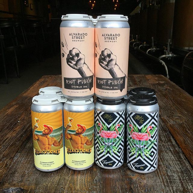 Hey friends, new cans from @alvaradostreetbrewery were just delivered. We’ve got fresh cans of Mai Tai PA Tropical IPA, Flexicutioner IPA and Riot Punch Hazy Double IPA. bit.ly/2YuGCxK