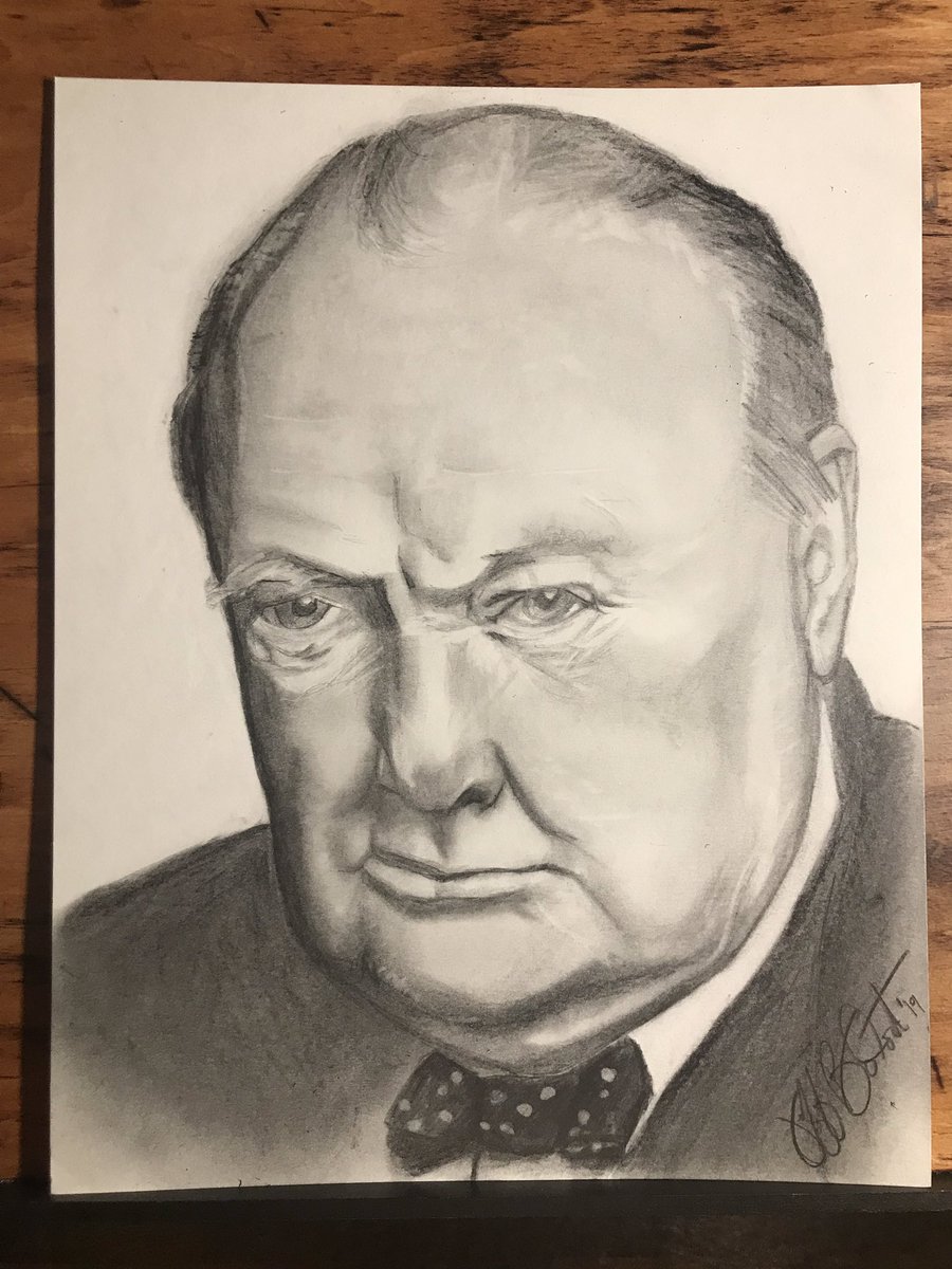 JeffBodart's tweet photo. I decided to try drawing Winston Churchill. I like it. 

#pencildrawing #graphite #art #drawing #draw #portrait #pencil #winstonchurchill #british #UK #primeminister #ww2 https://t.co/Ym4KKJ912L