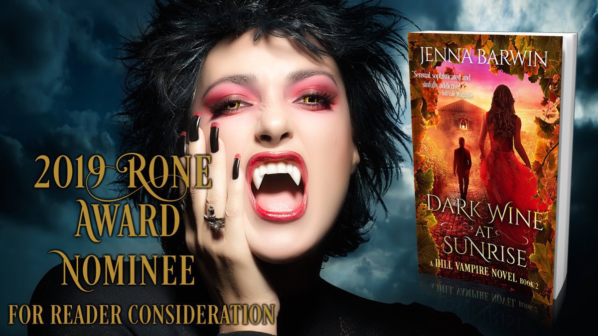 JennaBarwin's tweet photo. Dark Wine at Sunrise is a #RONE2019 nominee!
#Vampire Liza hopes you'll vote!
https://t.co/Yd4slJ5skY
#booklover #bookworms #bookworms #bibliophiles #urbanfantasy #urbanfantasy #pnr #bookaddict #bookaholic #paranormalromance #indtalemagazine #voting #authors #vampires https://t.co/XGqZeQ4o4B