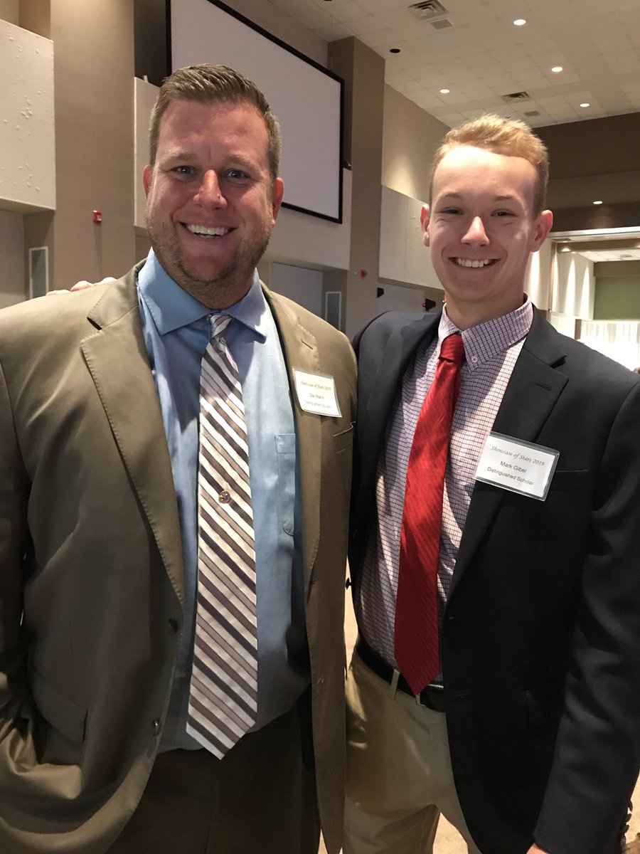 Coach_Marlin's tweet photo. It was an honor to be chosen by @mark_gibel as his distinguished educator for the Showcase of Stars banquet tonight. I loved coaching you these past four years and I am so incredibly proud of the awesome young man you have become!
#Showcase19
#MHSwim https://t.co/koMDgNy14X
