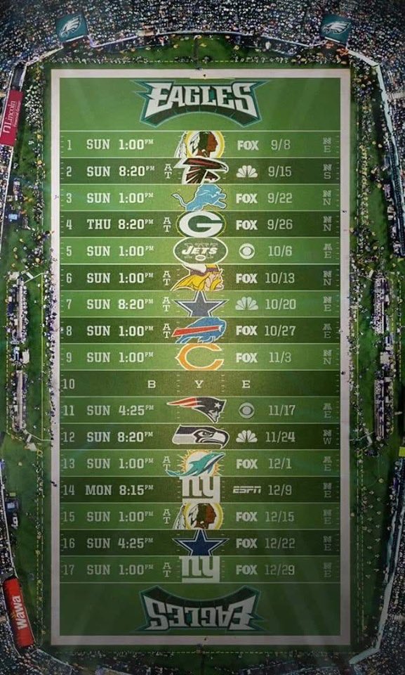 Philadelphia Eagles Schedule 2019 Wallpaper