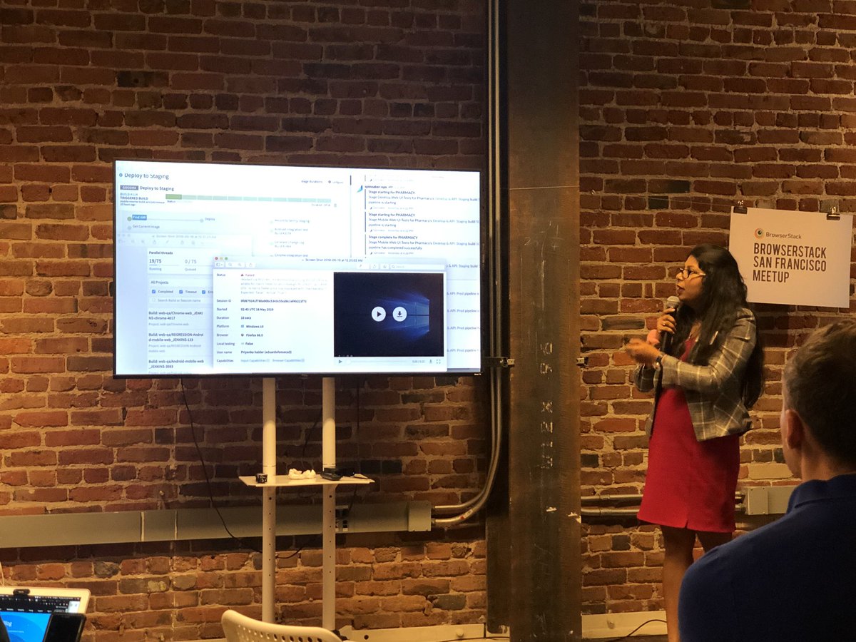 browserstack's tweet photo. @priyanka_halder demoing how they use BrowserStack #BrowserStackMeetup https://t.co/qU2mYBy3lv