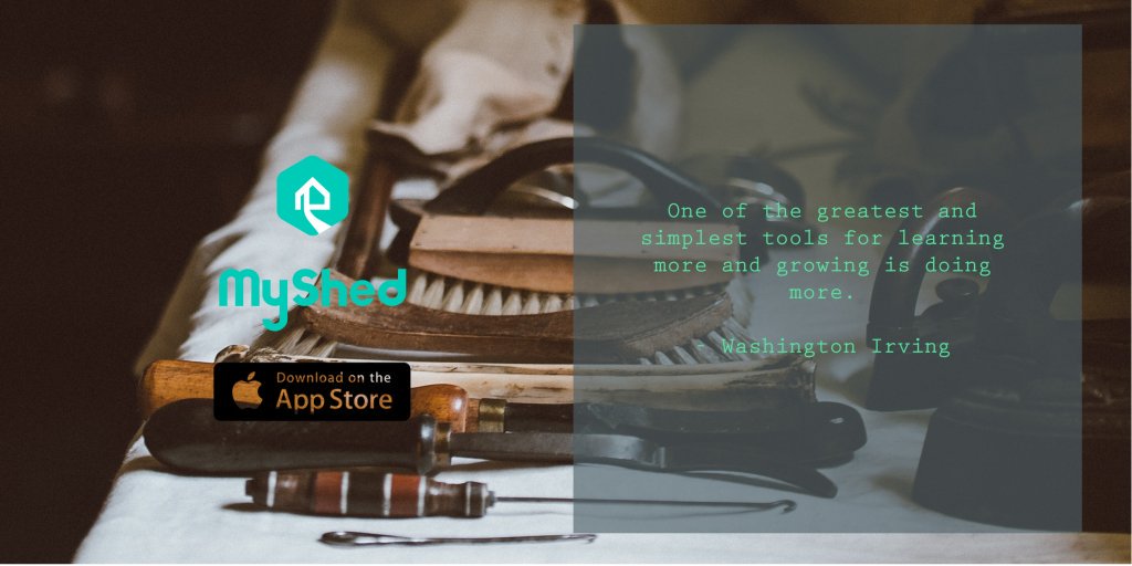 MyShed_UK's tweet photo. One of the simplest tools for learning more and growing is doing more,

- Washington Irving
#PeerToPeer #MyShed #SharingEconomy #makemoney #Sustainability https://t.co/WEV9GEwCp0