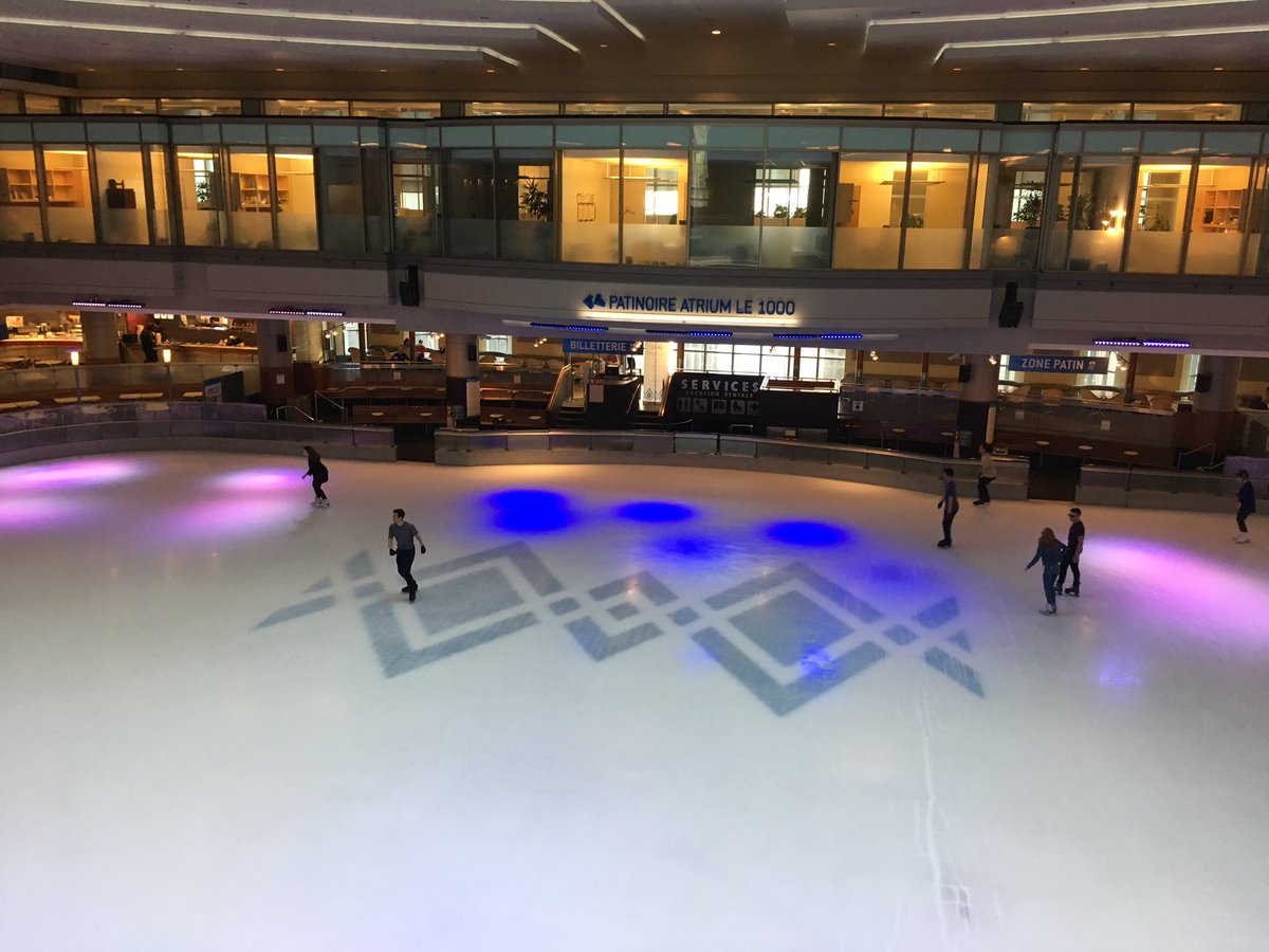 Only in Canada do you have a ice rink in the office. Before you ask, no way. I need one of this balance penguins #montreal