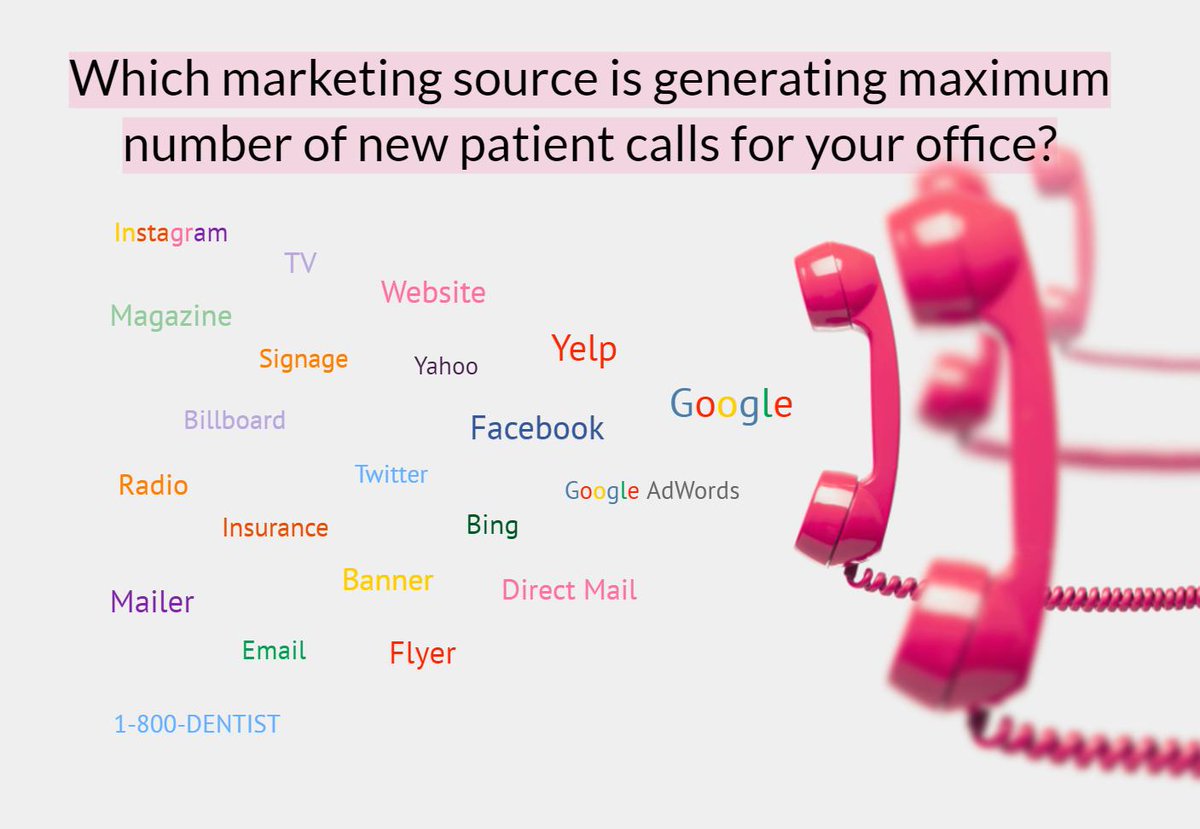 practicenumbers's tweet photo. "I am trying to figure out which marketing source is most effective".

MarketIQ is a call tracking &amp; analytical software for dental practices that determines your most effective marketing source. 

https://t.co/hV7KZdnzFv

#canyoursoftwaredothat  #practicebynumbers  #PbN https://t.co/ZZByxhkSdL