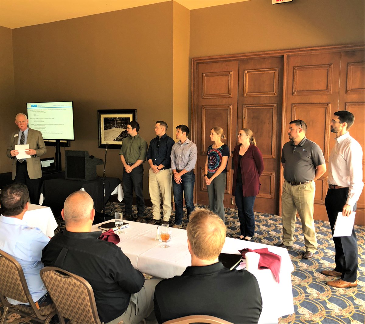 LAN_Engineering's tweet image. LAN&apos;s Chris Edwards was installed as the #TSPE Brazos chapter President today by the TSPE State Chapter Vice President. #collegestation #lanengineering #civilengineer