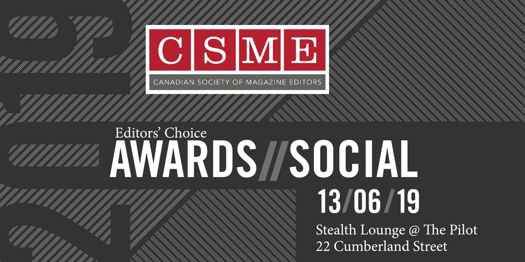 canadianeditors's tweet photo. Awards season is here! Celebrate an incredible year of print and digital magazines at the #CSMEawards, June 13 @thepilot_to
Join us and our guest speaker for cocktails, appetizers and the announcement of our winners!
Ticket info: https://t.co/W2iK4NyUQR https://t.co/nDG7lED3KK
