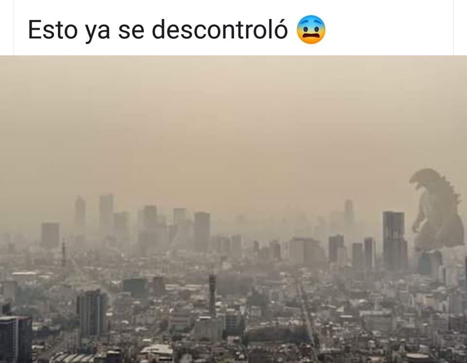 BesameMucho33's tweet photo. #ContingenciaCDMX esto ya se descontroló. #Godzilla #CDMX #Imecas #ContaminaciónCDMX https://t.co/ZHb6ut7LpH