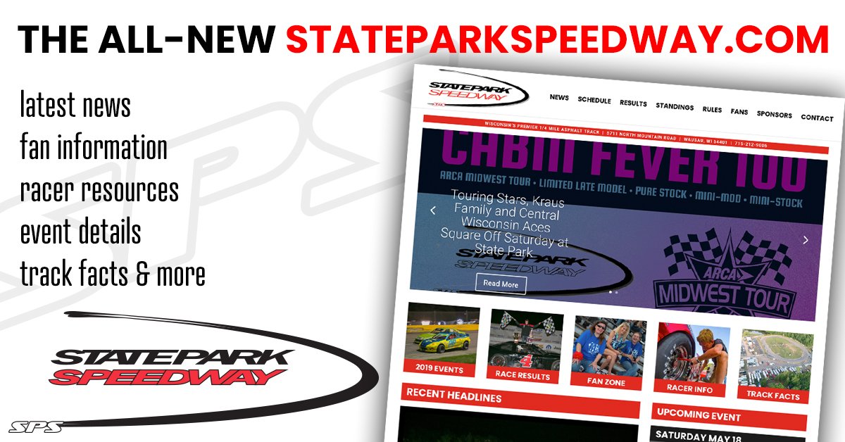 It's time! We are excited to announce the launch of a brand new State Park Speedway website! Thanks to @shift_promotion for making out vision to come to life! It will continue to be the go-to place for race info, results and more - check out stateparkspeedway.com now!