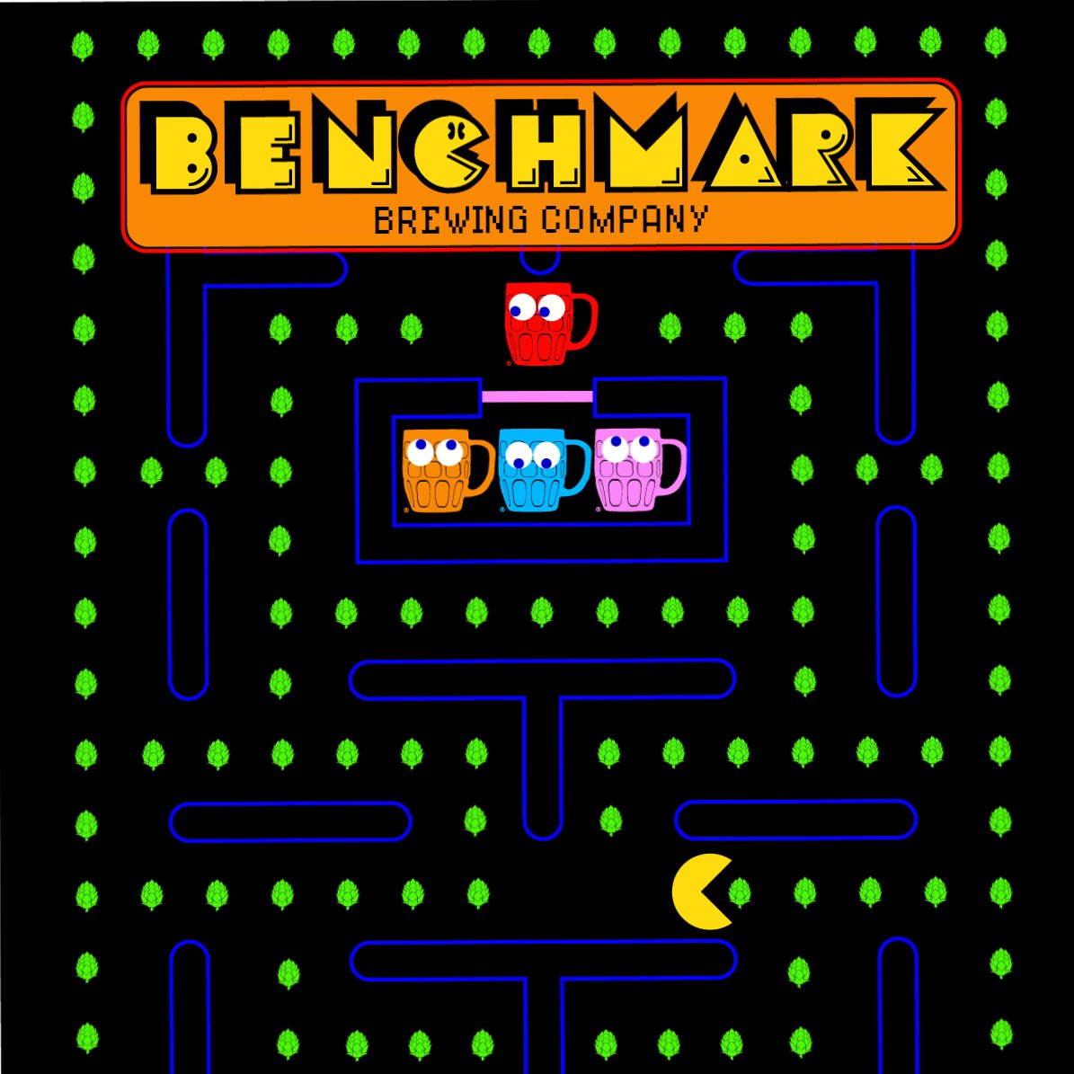 BenchmarkBrew's tweet image. We have been playing with some off-brand artwork. We’re thinking stickers, Ts, maybe totes. Which is your favorite?