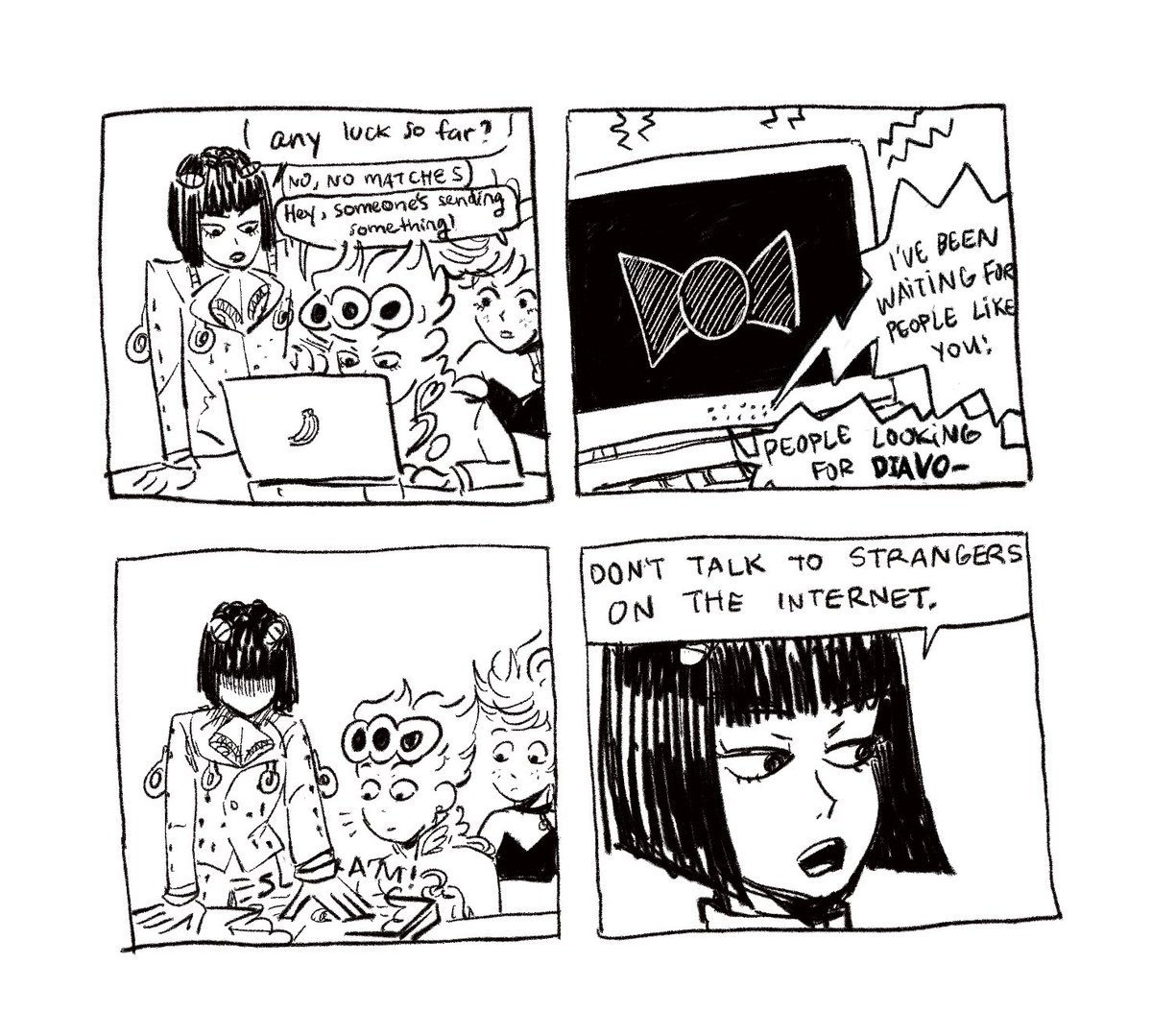 this was whatthe comic was supposed to be originally before i wrote pee pee head. Bruno advocates online safety 