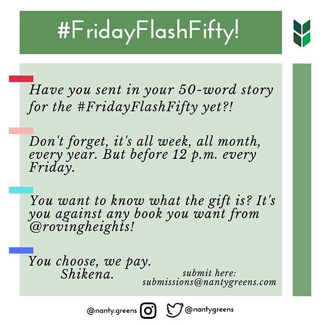 nantygreens's tweet photo. Have you sent your entry for the week?
Join this week's #FridayFlashFifty. Entry submissions close tomorrow by 12pm.
#nantygreens #storytelling #storytimethread #storytellers #storyteller #flashstory #africanwriters https://t.co/YYexJIriwr https://t.co/qxnaDv0n4o