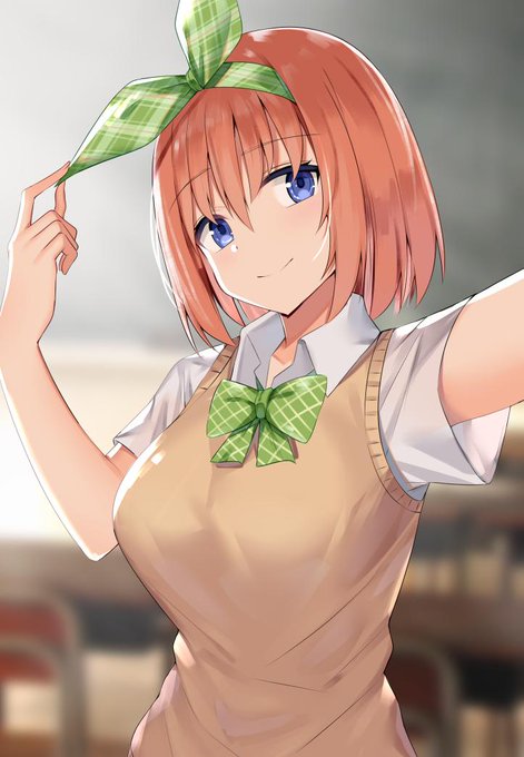 Kou@お仕事募集中ですさんがTwitterに投稿した中野四葉(五等分の花嫁)のイラスト。