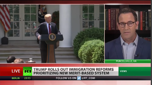 RT_America's tweet photo. Trump unveils ‘merit-based’ immigration plan https://t.co/7k8wK90aqL
@scottienhughes @nedryun @LaDawnLBJJones
#TrumpImmigrationPlan #QuestionMore https://t.co/xwLEzQtp1v