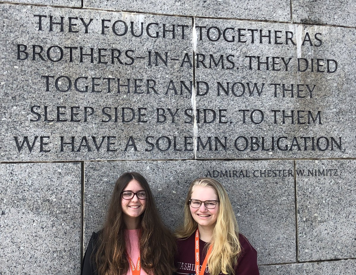 MikeDemana's tweet photo. @OOMSDC  First stop on our next-to-last day, World War II Monument. https://t.co/0JxERcgkMl