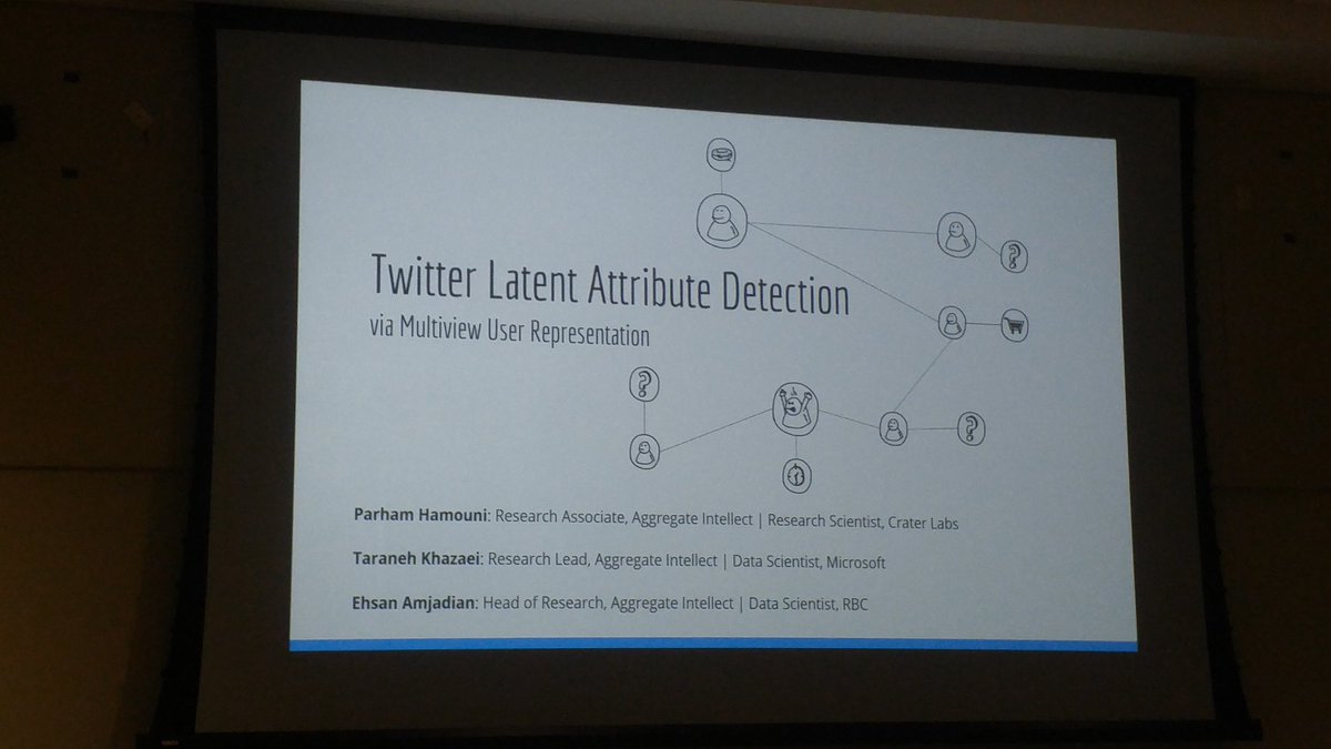 MarkDHeiLong's tweet photo. Room 2 Advanced Technical Track @TMLS_TO . Taraneh Khazaei of @microsoftcanada and @AISC_TO speaking on the research topic of Twitter latent attribute detection and its value for customers and businesses. #TMLS #Customeranalysis #socialmediamarketing #openpublicdata #DataScience https://t.co/HaqMOcV7VU