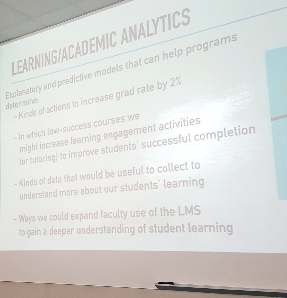 unibcarlson's tweet image. data available via the LMS allows for #academicanalytics or #learninganalytics; part of #programassessment & #sharedgovernance should aim to strengthen #faculty use of #data - #institutionalpriorities