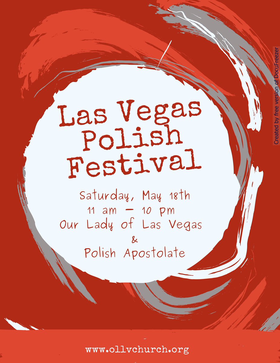 LVPolishFest's tweet photo. Join us this Saturday at the 1st Annual Las Vegas Polish Festival at Our Lady of Las Vegas Church, 3050 Alta Drive, 11am-10pm. Free Admission, Polish Food, Live Entertainment &amp; so much more! #lasvegasnv #clarkcounty #lasvegaspolishfestival #lasvegasevents https://t.co/iktRDQBfEb