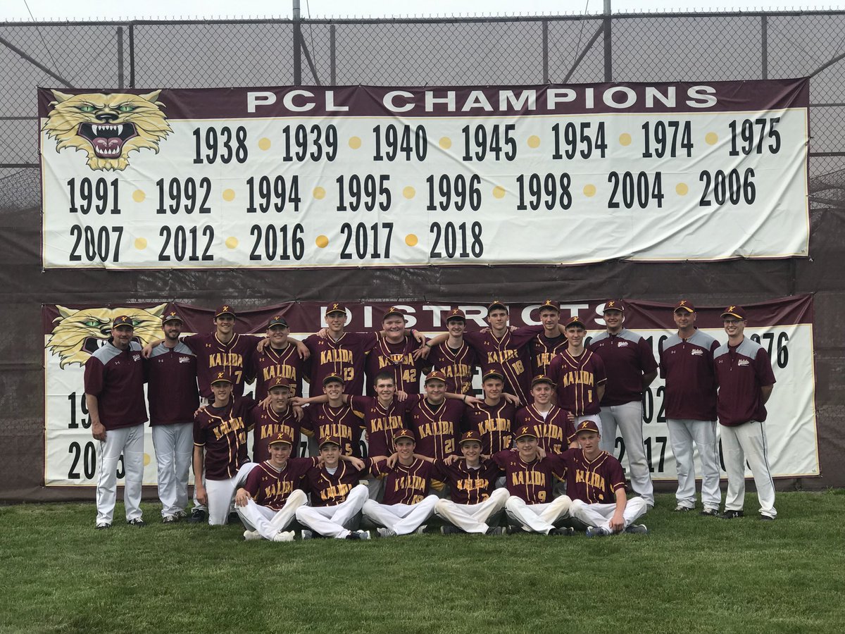 2019 Sectional Champs! 
Final/5 innings
Kalida 10
Cory Rawson 0

WP: ⁦<a href="/Joshrecker2020/">Josh Recker</a>⁩ 

#BigBadBert with a 2B, 3B, 3 RBI
⁦<a href="/Joshrecker2020/">Josh Recker</a>⁩ ⁦<a href="/GabeHovest2020/">Gabe Hovest</a>⁩ ⁦<a href="/Zachvonder13/">Zach von der Embse</a>⁩ all with a 2B

Next tourney game on 5/22 @ Ottawa Legion vs Arlington
#TourneyTime